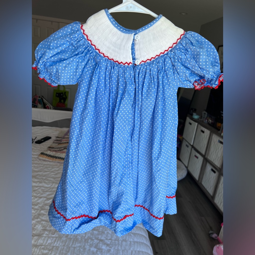 Raggedy Ann And Andy Smocked Dress Size 2T By Dibble Dabble - Picture 2 of 8